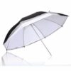 2-in-1 Double-layer Studio Flash White Umbrella with Silver / Black Cover