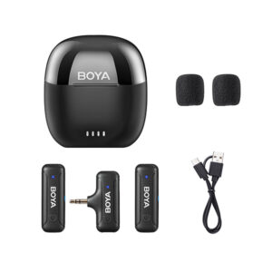 BOYA BY-WM3T2-M2 Dual Channel Mini 2.4GHz Wireless Microphone With Charging Case 2 year Warranty