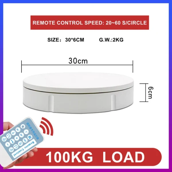 360 Rotating Table 30cm for Products Photography ( White )