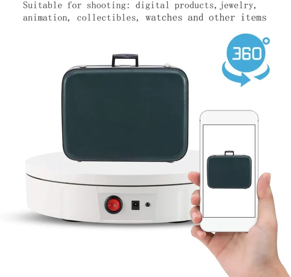 360 Rotating Table 30cm for Products Photography ( White )